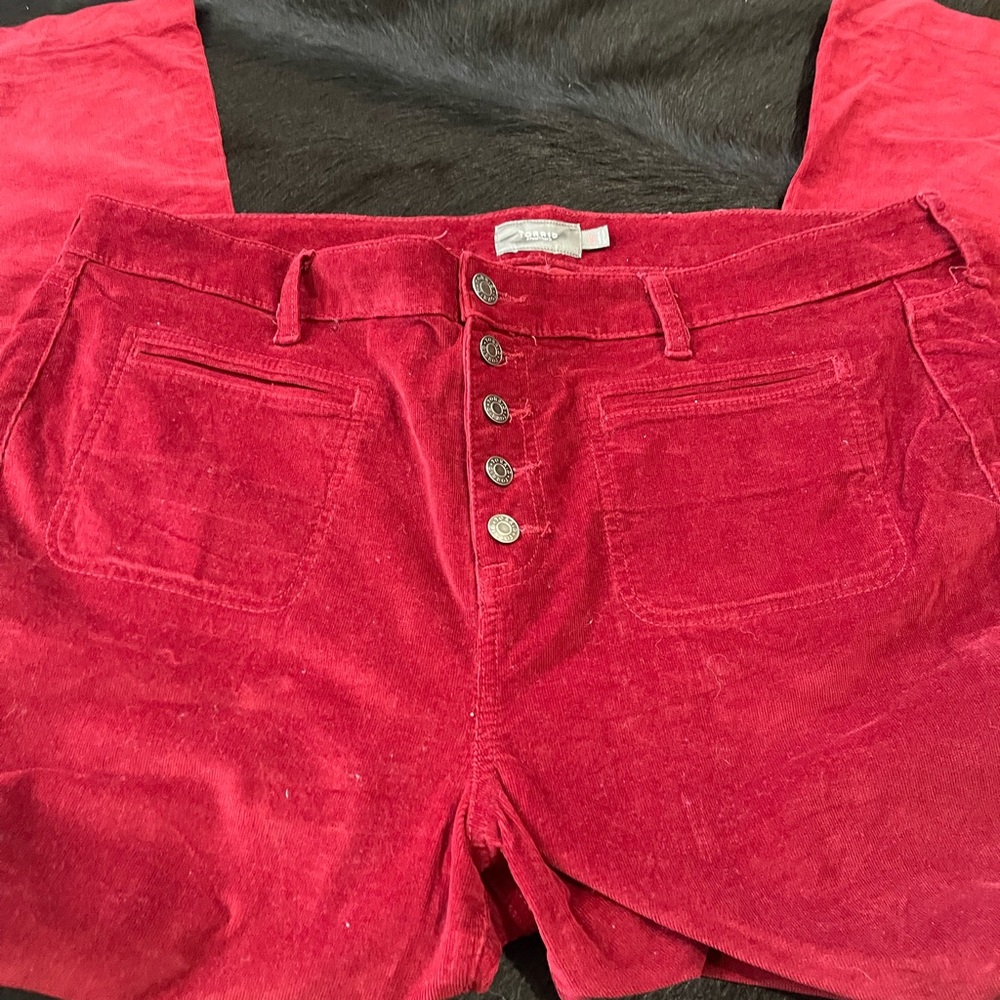 Torrid Red Corduroy Flare Jeans